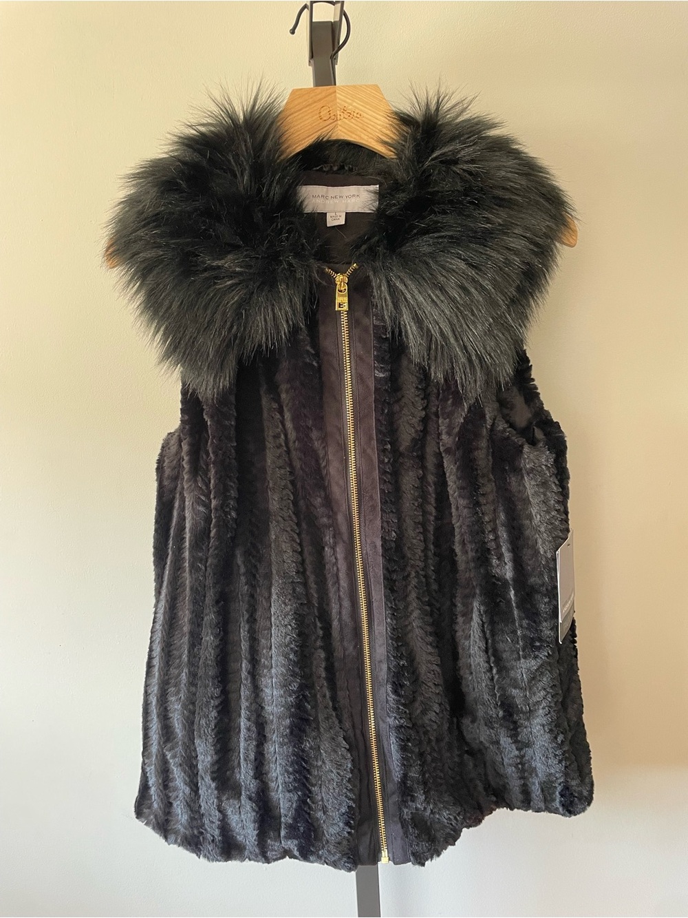 NWT Marc New York Andrew Marc Faux Fur Vest Size Large